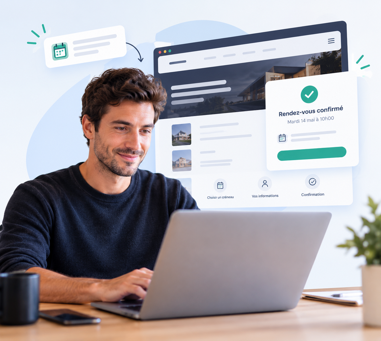 Prise de rendez-vous en ligne depuis un ordinateur
